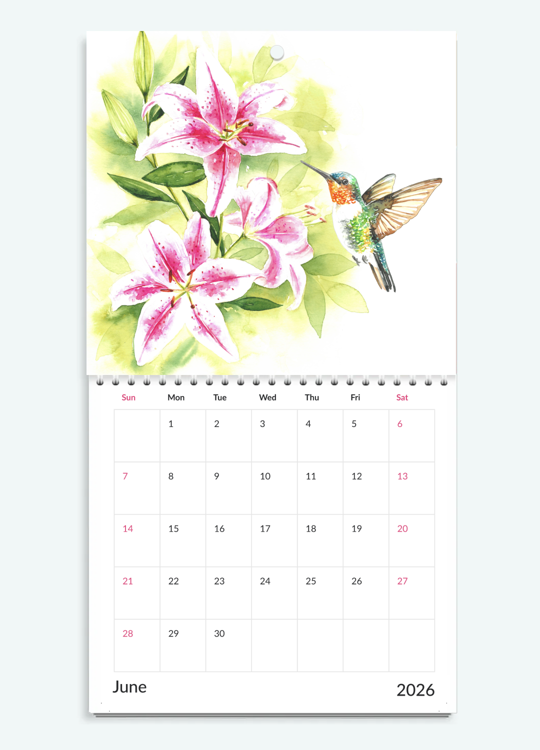 2026 Calendar - Joyful Wings & Blossoms