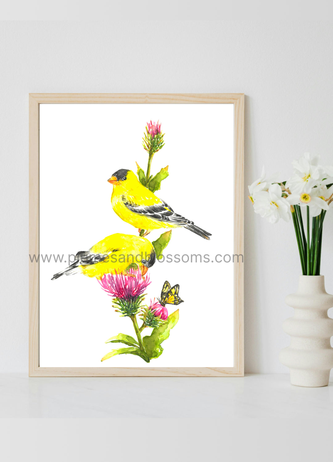 American Goldfinches, Thistle, print, Beautiful Wall Art, Art Print 8x11, Poster print