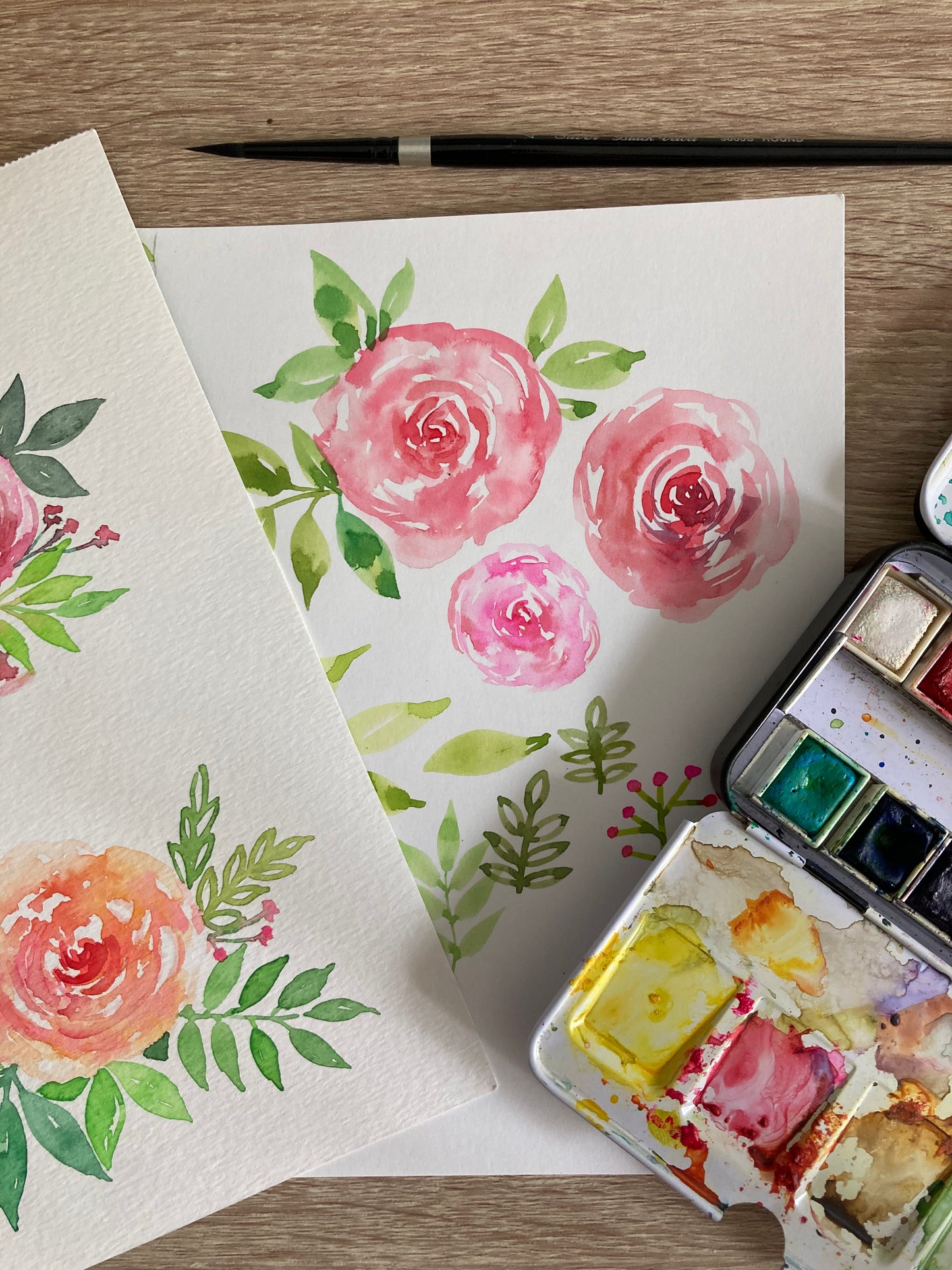 Watercolor Roses for Beginners: Bouquet & Bookmark