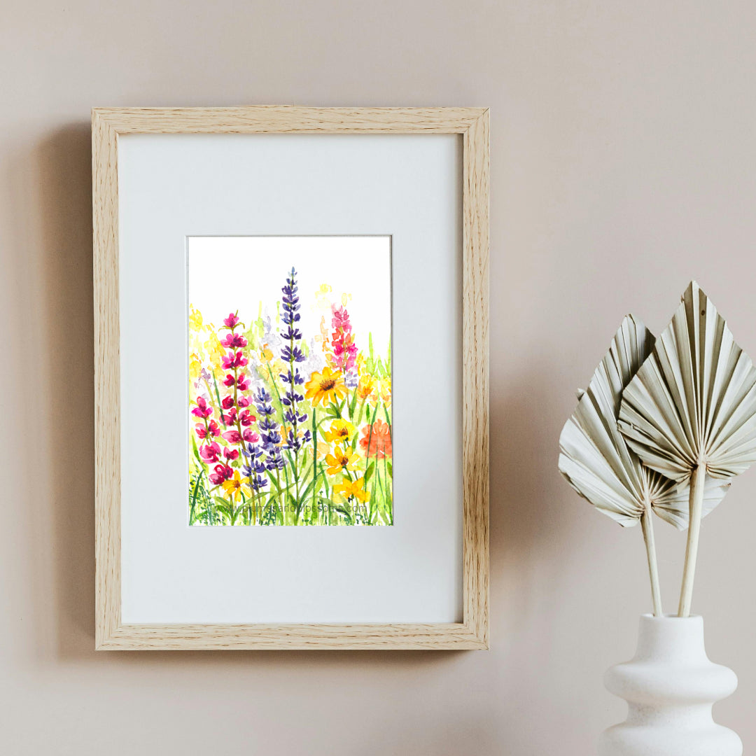 Spring Flower Art Print, watercolor, painting, Art print 5x7