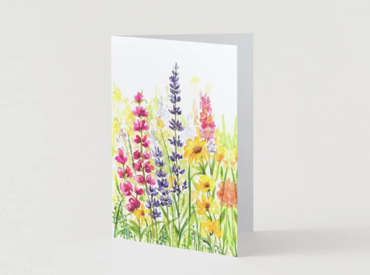 Greeting Card - Spring flowers, Colourful Flowers, Spring, Birthday card, Thank you card