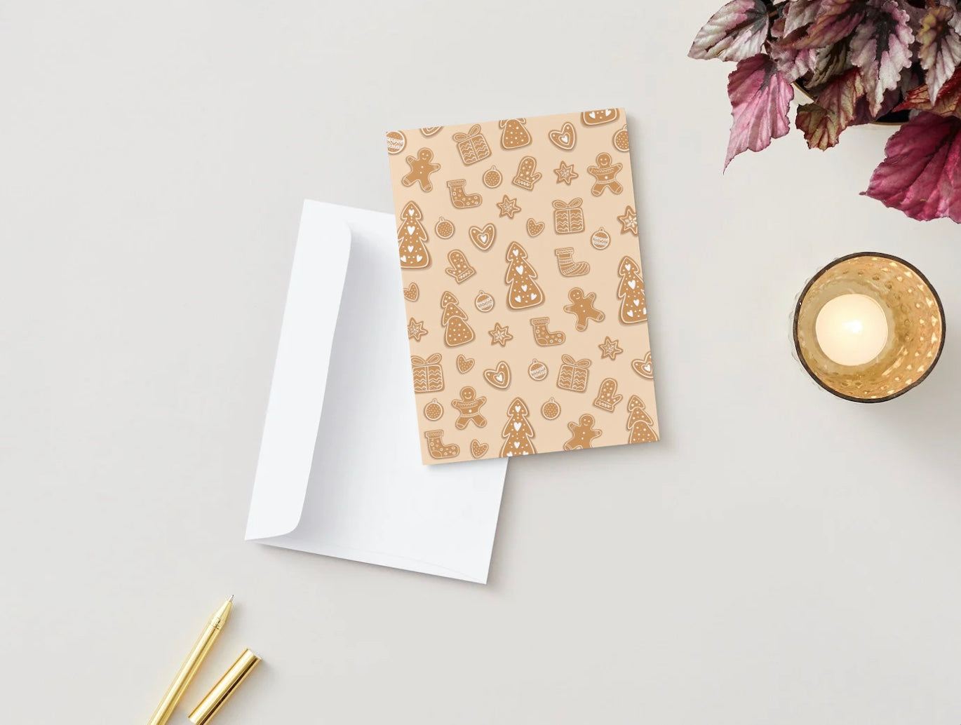 Greeting Card, Holiday Season, Gingerbread man, Ginger cookies