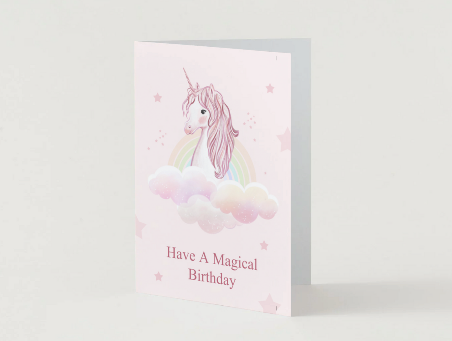 Unicorn Birthday Greeting Card, Shine, Rainbows, Clouds Card