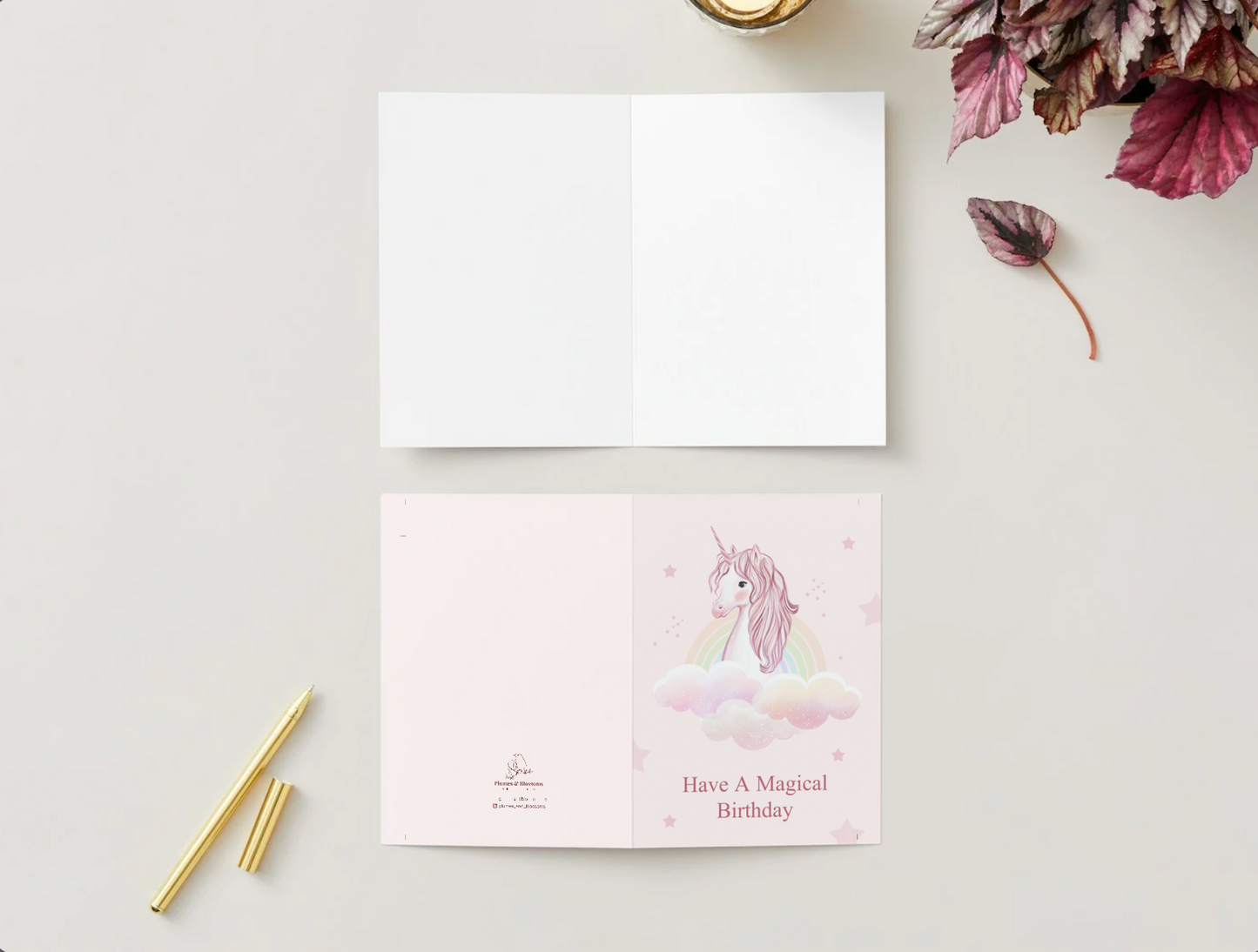 Unicorn Birthday Greeting Card, Shine, Rainbows, Clouds Card