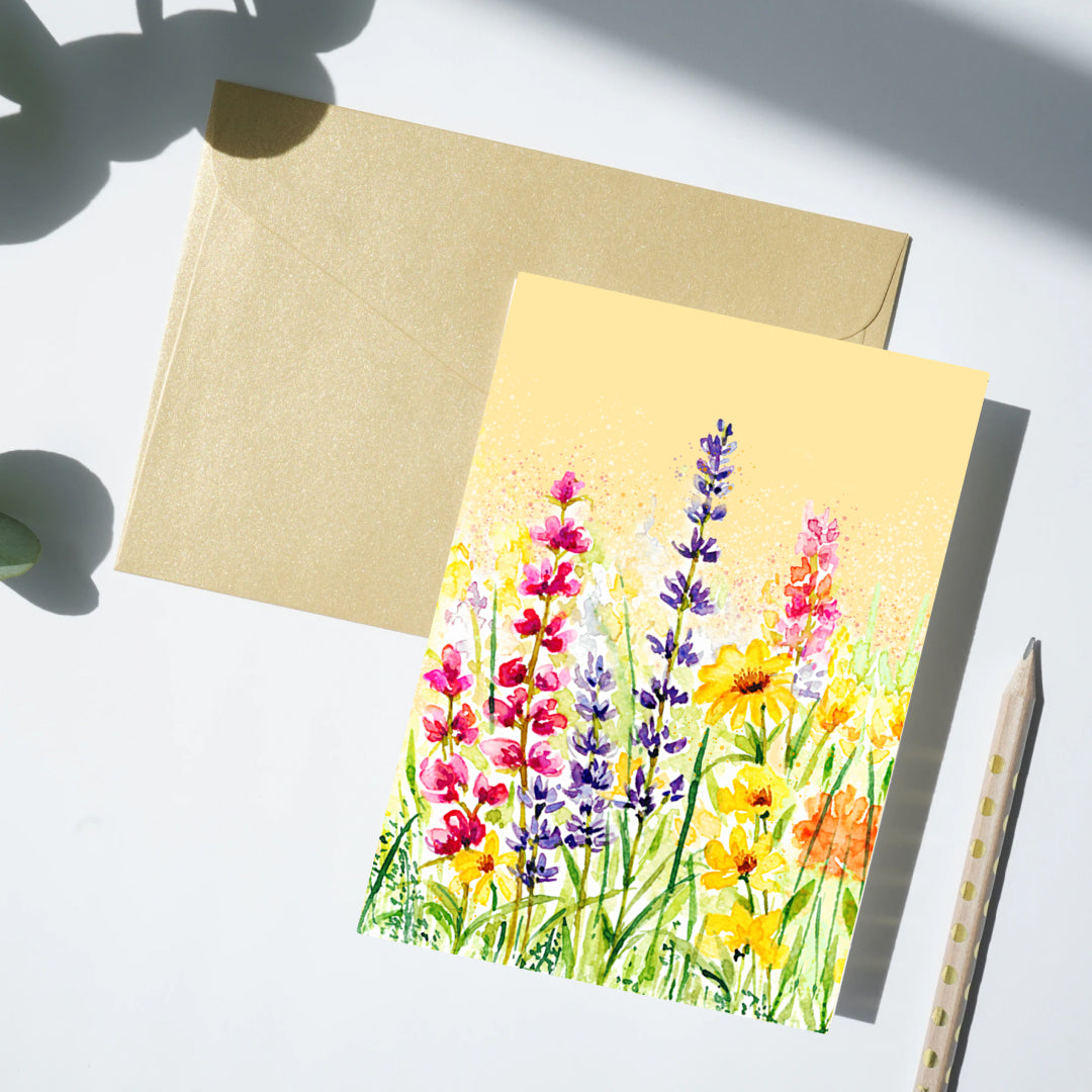 Greeting Card - Spring flowers, Colourful Flowers, Spring, Birthday card, Thank you card