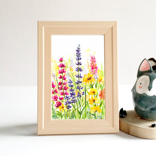 Spring Flower Art Print, watercolor, painting, Art print 5x7